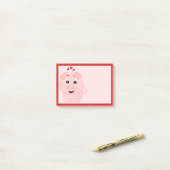 Schattige roze varken en harten post-it® notes (Op bureau)
