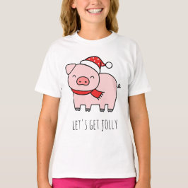 Schattige Roze Varken Laat Jolly Minimalistische K T-shirt