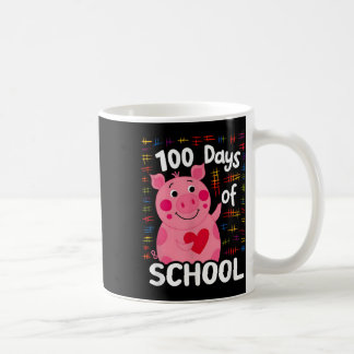 Schattige roze varken met hart 100 dagen school 10 koffiemok