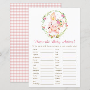 Schattige Roze Varken Naam van de Baby Dier Game