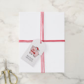 Schattige Roze Varken Vrolijk Kerstfeest Eenvoudig Cadeaulabel (Met Touw)
