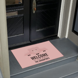 Schattige Roze Varken Welkom bij onze Varkensstal Deurmat