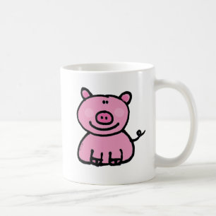 Schattige roze varkenscartoon koffiemok