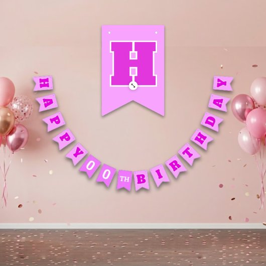 Schattige ROZE Verjaardag Vlaggetjes