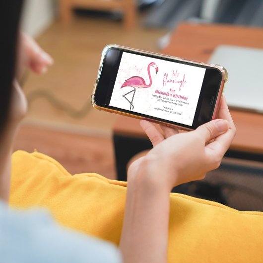 Schattige Roze Verjaardagsfeest Let's Flamingle Kaart