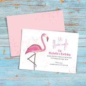 Schattige Roze Verjaardagsfeest Let's Flamingle Kaart