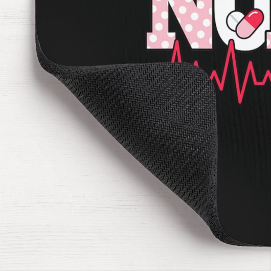 Schattige Roze Verpleegster Hartslag Verpleging Muismat (Hoek)