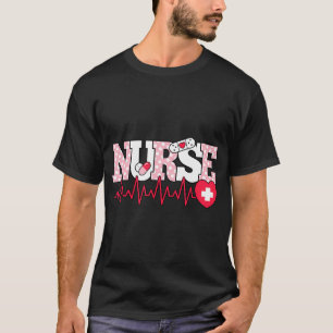 Schattige Roze Verpleegster Hartslag Verpleging T-shirt