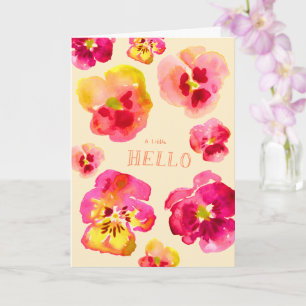 Schattige Roze Viooltje Helder Bloemmotief Kaart