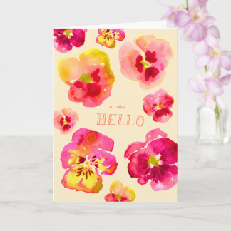 Schattige Roze Viooltje Helder Bloemmotief Kaart