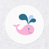 Schattige roze vlamingos, Baby walvis, anker Labels (Design 1)