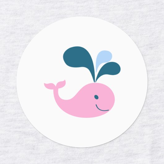 Schattige roze vlamingos, Baby walvis, anker Labels (Design 1)