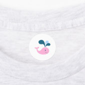 Schattige roze vlamingos, Baby walvis, anker Labels (Aangebracht)