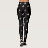 Schattige roze vlamJargon met kersthat, zwart Leggings (Achterkant)
