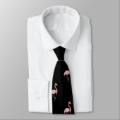 Schattige roze vlamJargon met kersthat, zwart Stropdas (Gebonden)