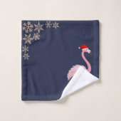 Schattige roze vlamJargon met Santa Hat, sneeuwvlo Bad Handdoek (Wasdoekje)