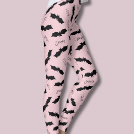 Schattige Roze Vleermuizen Halloween Feest Leggings