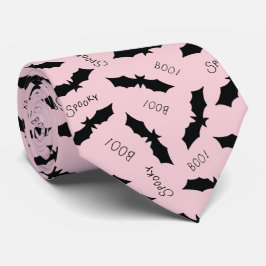 Schattige Roze Vleermuizen Halloween Feest Stropdas