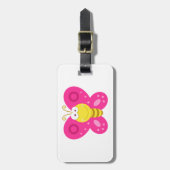 Schattige Roze Vlinder Bagagelabel (Voorkant verticaal)