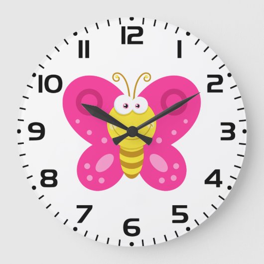 Schattige Roze Vlinder Grote Klok (Voorkant)