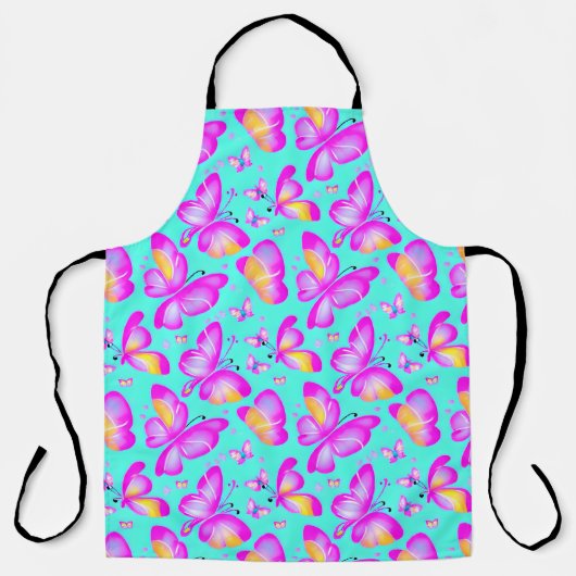 schattige roze vlinder schort (Voorkant)