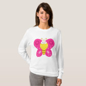 Schattige Roze Vlinder T-shirt (Voorkant volledig)