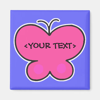 schattige roze vlinder,<YOUR TEXT> Magneet