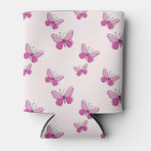 Schattige roze vlinderpatroon blikjeskoeler (Voorkant)