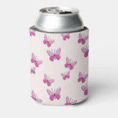 Schattige roze vlinderpatroon blikjeskoeler (Blikje Achterkant)
