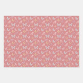 Schattige Roze Vlinderpatroon Custom Baby shower Inpakpapier Vel (Voorkant 3)