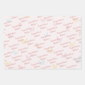 Schattige Roze Vlinderpatroon Custom Baby shower Inpakpapier Vel (Voorkant)
