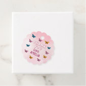 Schattige Roze Vlinderpatroon Dank u Verjaardag Bedankjes Labels (In situ)