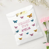 Schattige Roze Vlinderpatroon Dank u Verjaardag Bedankzakje (Gezegeld)