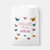 Schattige Roze Vlinderpatroon Dank u Verjaardag Bedankzakje (Voorkant)