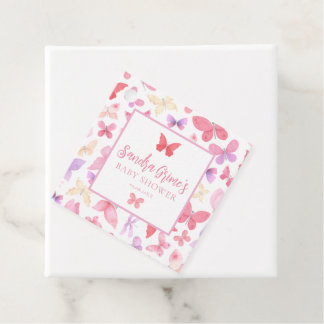 Schattige roze vlinders Baby shower Bedankjes Labels