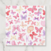 Schattige roze vlinders Baby shower Bedankjes Labels (Achterkant)