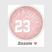 schattige, roze volleybalspeler op maat sticker (Vel)