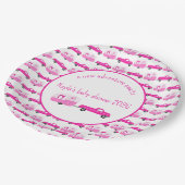 Schattige Roze Vrachtwagen & Trailer RV Adventure Papieren Bordje (Gekanteld)