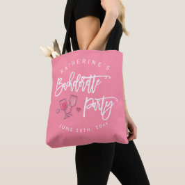 Schattige roze vrijgezellenfeest tote bag