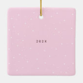 Schattige  Roze | Vrolijk en getrouwd Foto Keramisch Ornament (Achterkant)