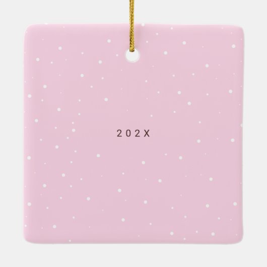 Schattige Roze | Vrolijk en getrouwd Foto Keramisch Ornament (Achterkant)