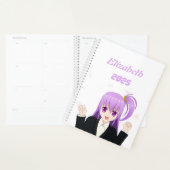 Schattige roze vrolijke Anime Meisje Japans 2025 Planner (Display)