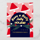 Schattige Roze Vrolijke Feestdagen Kerstgroet (Voorkant)