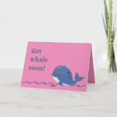 schattige roze walvis snel grap kaart (Achterkant)