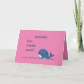 schattige roze walvis snel grap kaart (Voorkant)