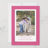 Schattige roze warm fuzzy Valentijnsdag huisdier f Feestdagenkaart (Voorkant)