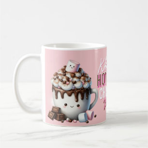Schattige Roze Warme Chocolade Kerst Koffiemok