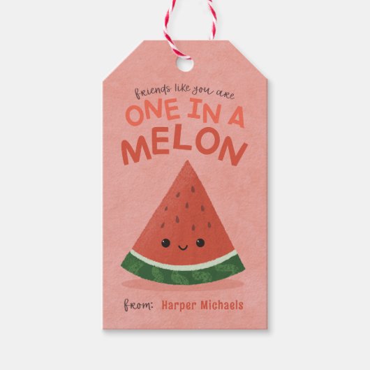 Schattige Roze Watermeloen School Classroom Valent Cadeaulabel (Voorkant)