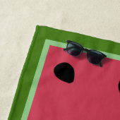 Schattige Roze Watermeloenzaden Custom Strandlaken (In situ)