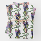 Schattige Roze Waterverf Afrikaans Vogelpatroon Inpakpapier Vel (In situ)